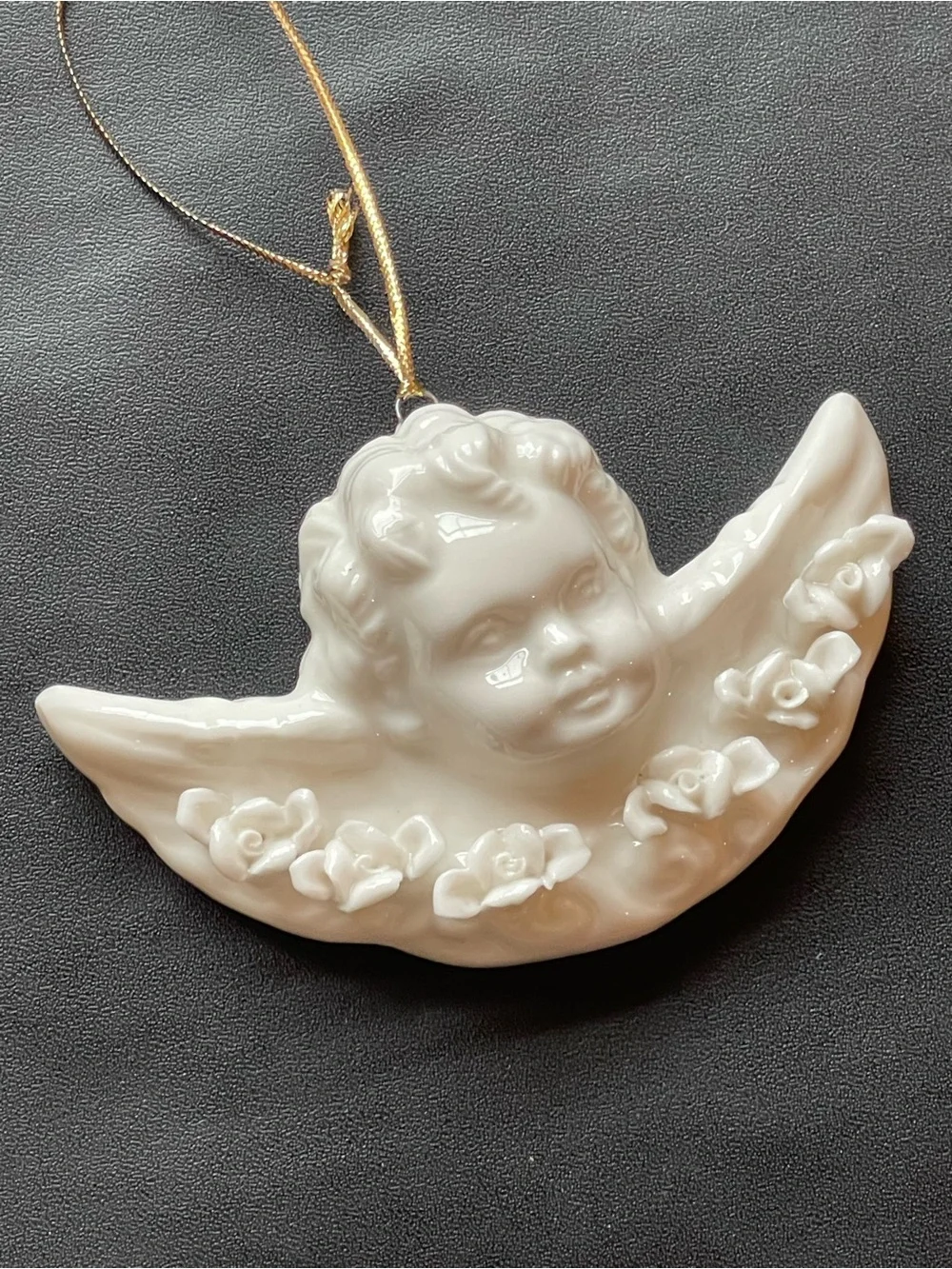 Set of 4 Cherub Ornaments-Glazed Porcelain